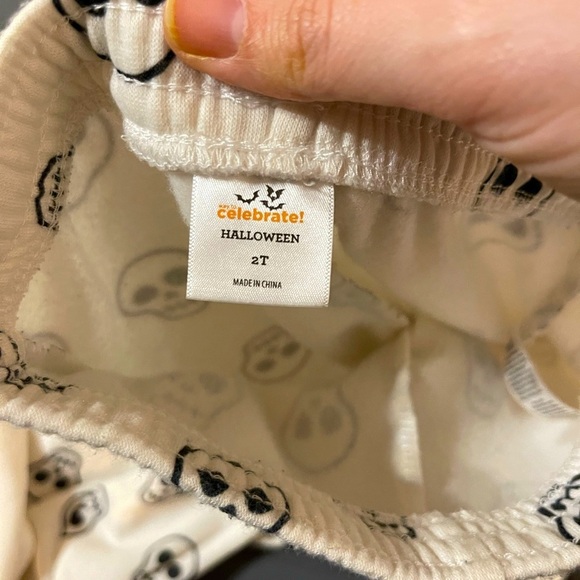 2T Skull Skeleton sweatsuit set kids toddler black and white - Picture 5 of 5